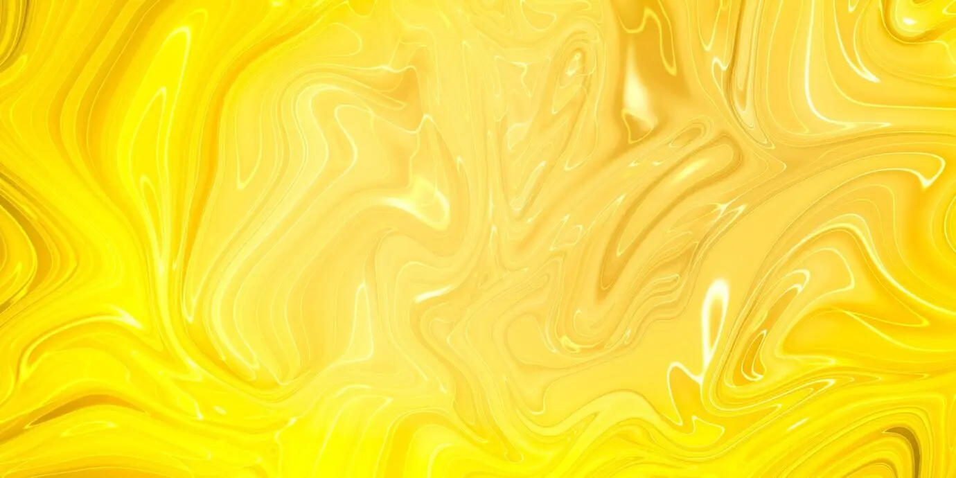 Abstrakter Hintergrund aus Ölfarbe in Gelb und Gold mit Marmorstruktur.
