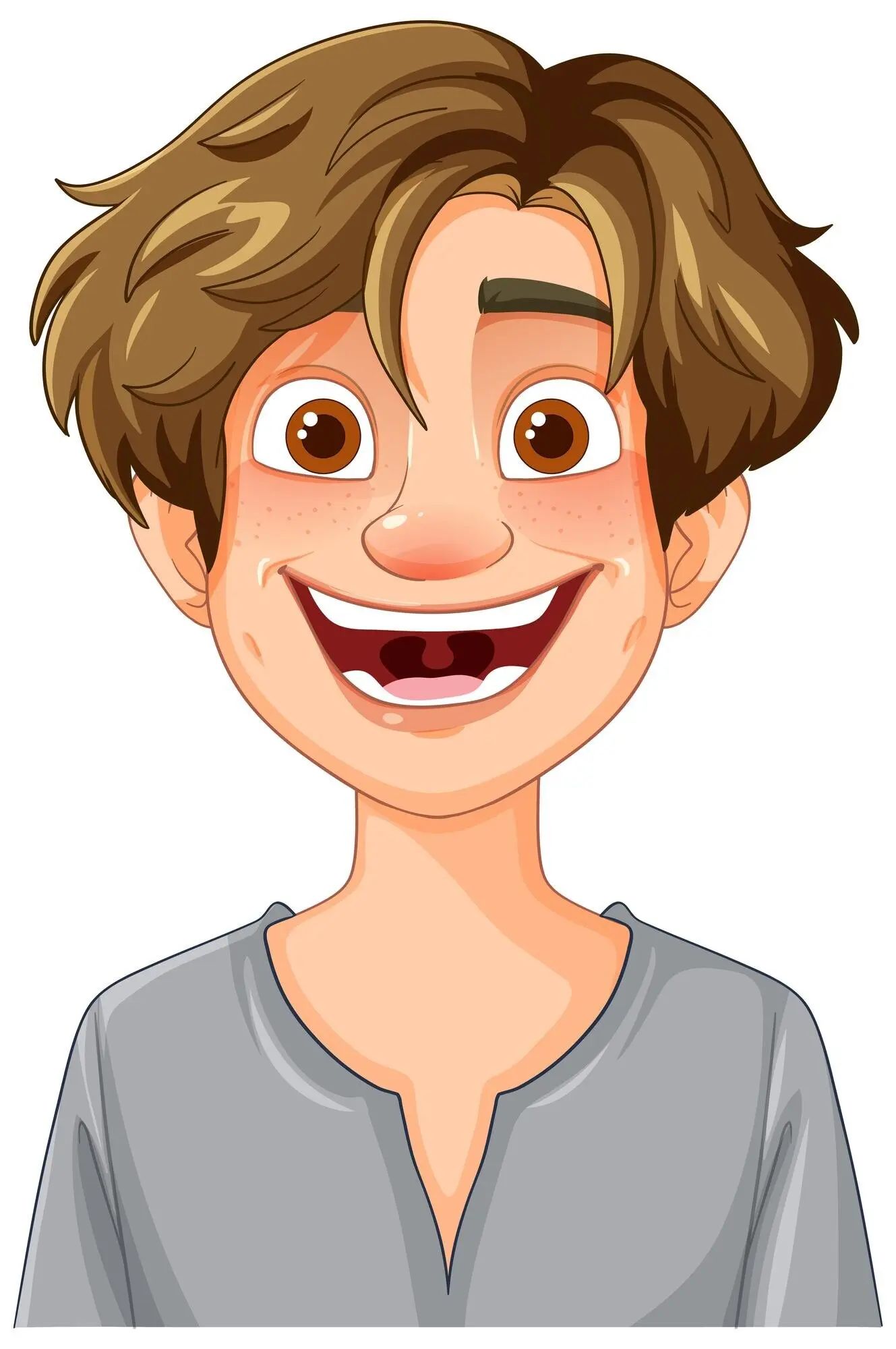 Fröhlicher Junge mit einem fehlenden Zahn